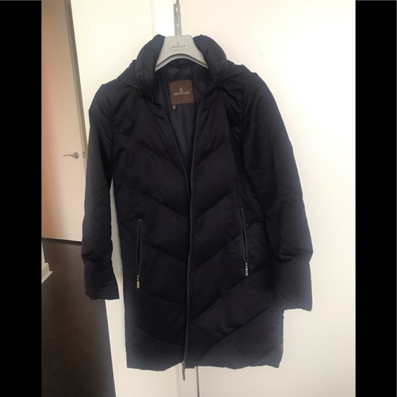 Moncler Jackets & Blazers - Moncler Navy Coat with Hood